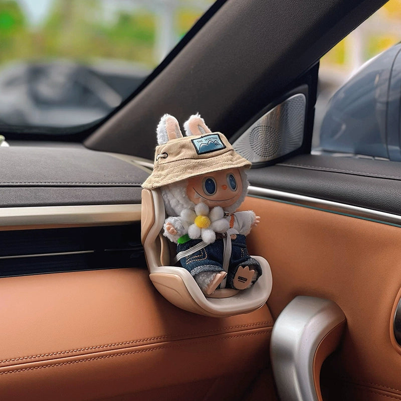 POP MART Labubu Car Air Vent Clip - Secure Holder for 17cm Vinyl Figures | Dashboard/Seat Decoration (Not a Safety Seat)