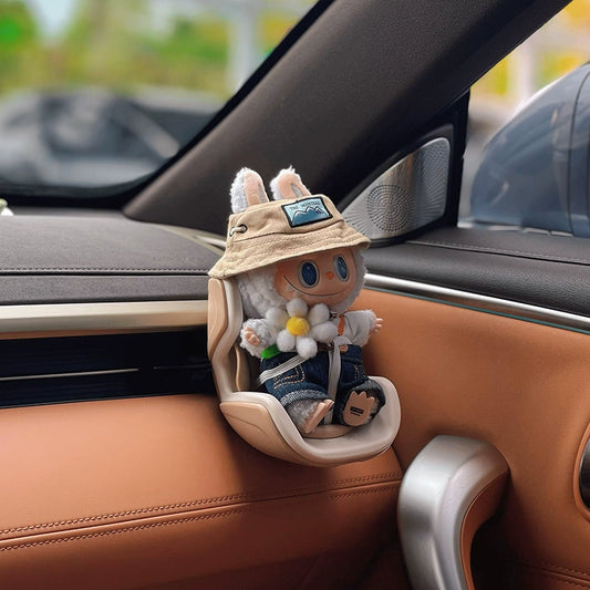 POP MART Labubu Car Air Vent Clip - Secure Holder for 17cm Vinyl Figures | Dashboard/Seat Decoration (Not a Safety Seat)