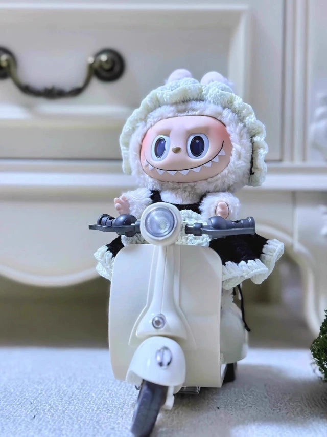 POP MART Labubu Electric Motorcycle Toy - Plush & Vinyl Display Prop for 17cm Dolls (No Battery/Doll Included) | Blind Box Accessory