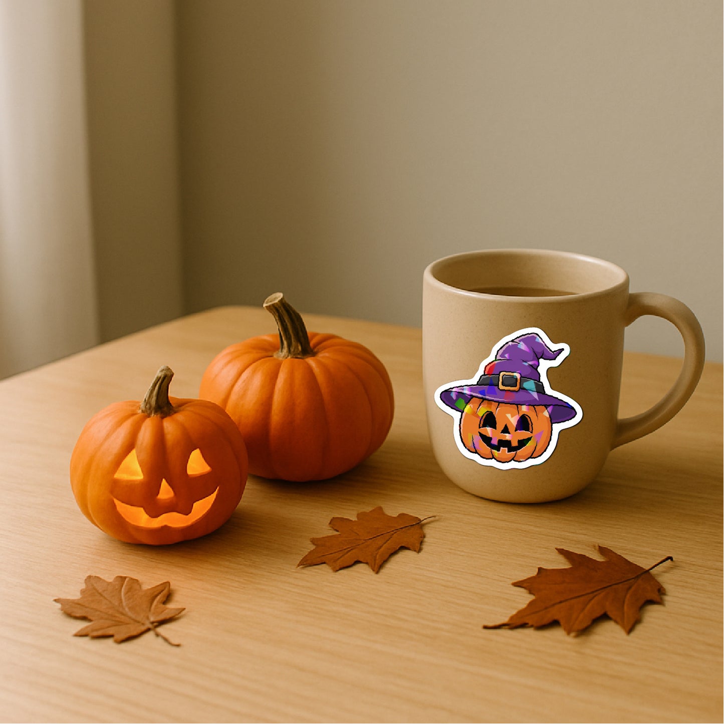 2025 Halloween Stickers - Holographic Waterproof Decals for Cups, Party Gifts, Decor
