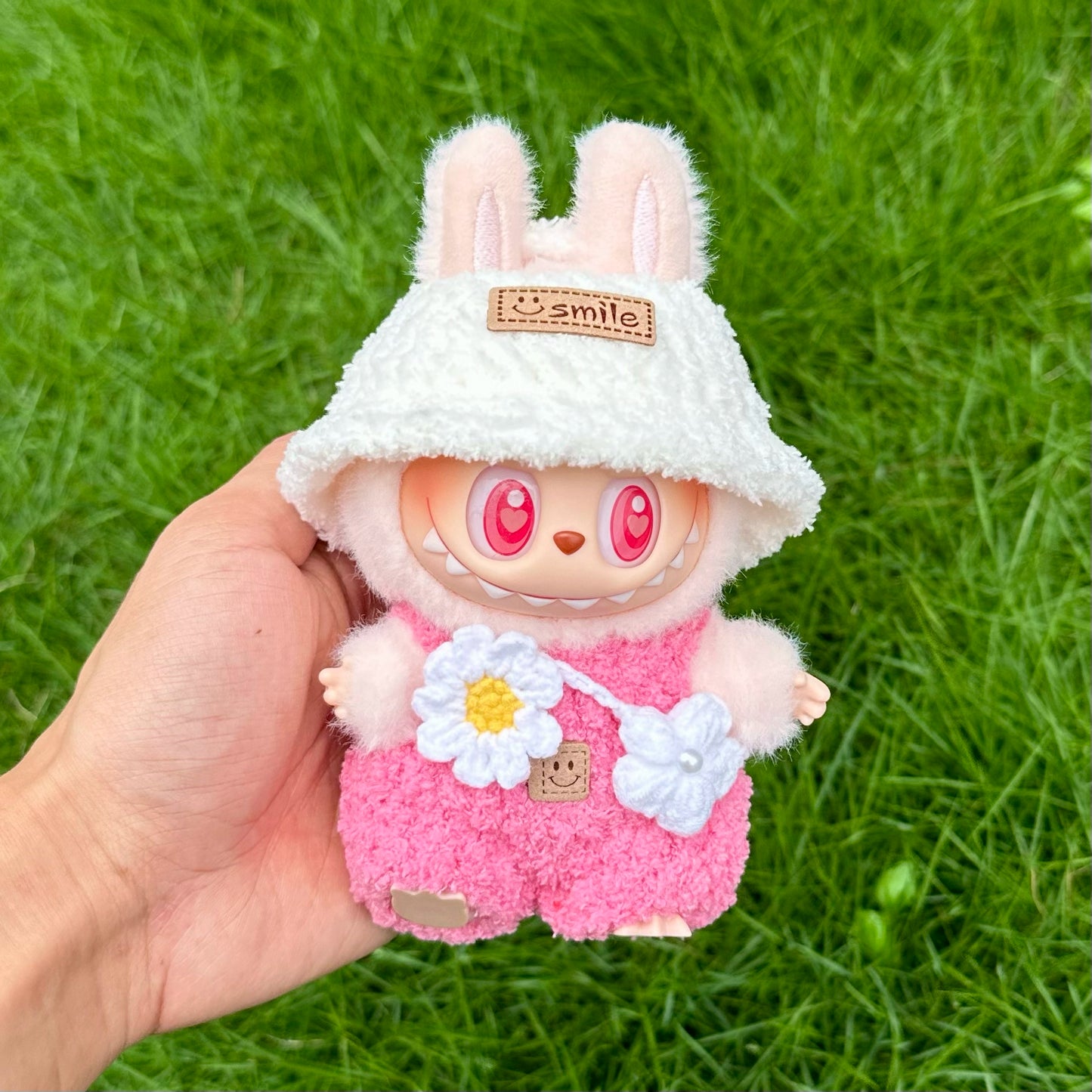 POP MART LABUBU FALL IN WILD CLOTHES SET - Handmade Knitting Fluffy Spring Wild Outfit Set