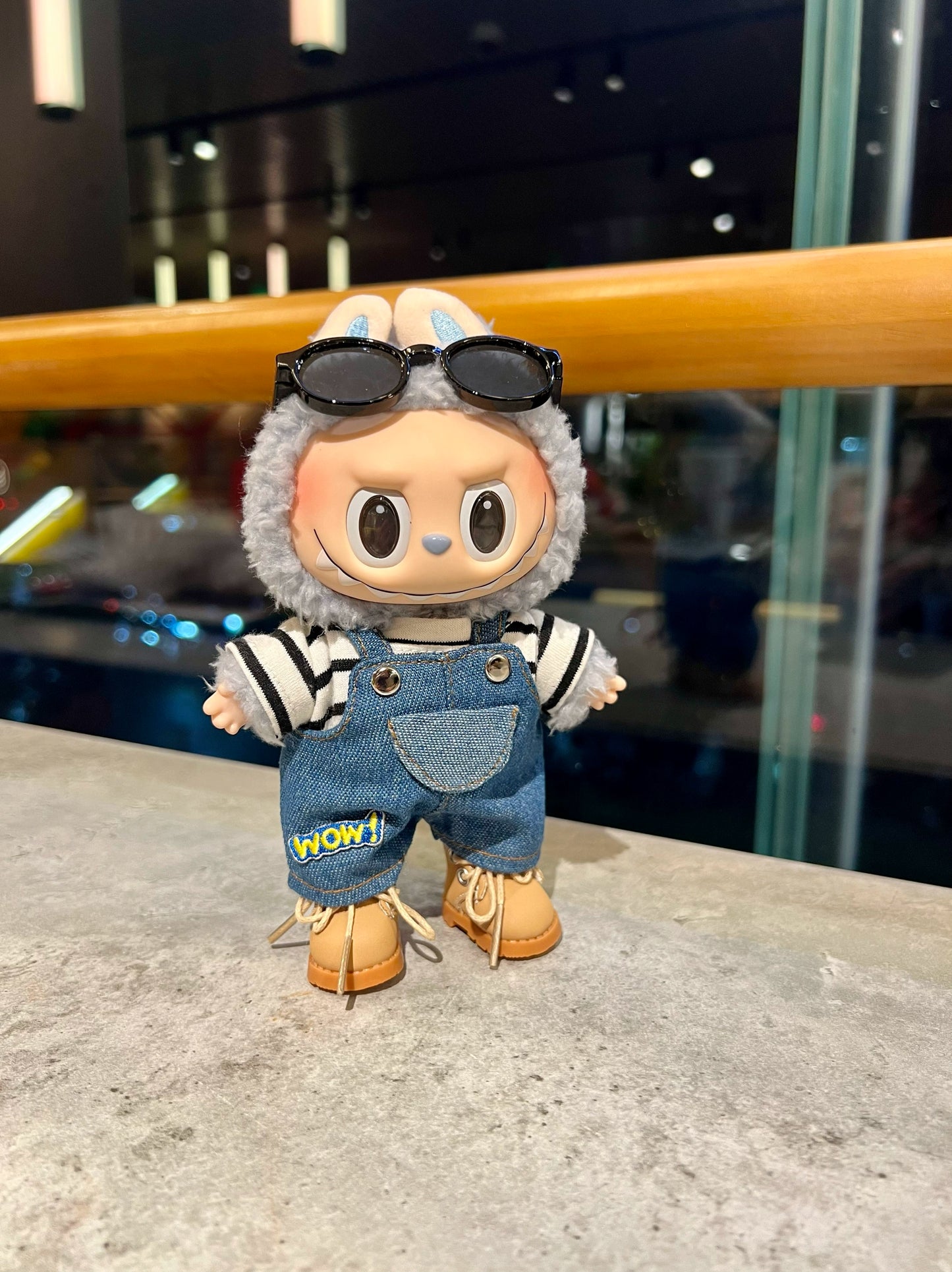 POP MART Labubu WOW Series Doll Clothes - Macaron Vinyl Face Cool Outfit for 17cm Figures (No Doll Included)