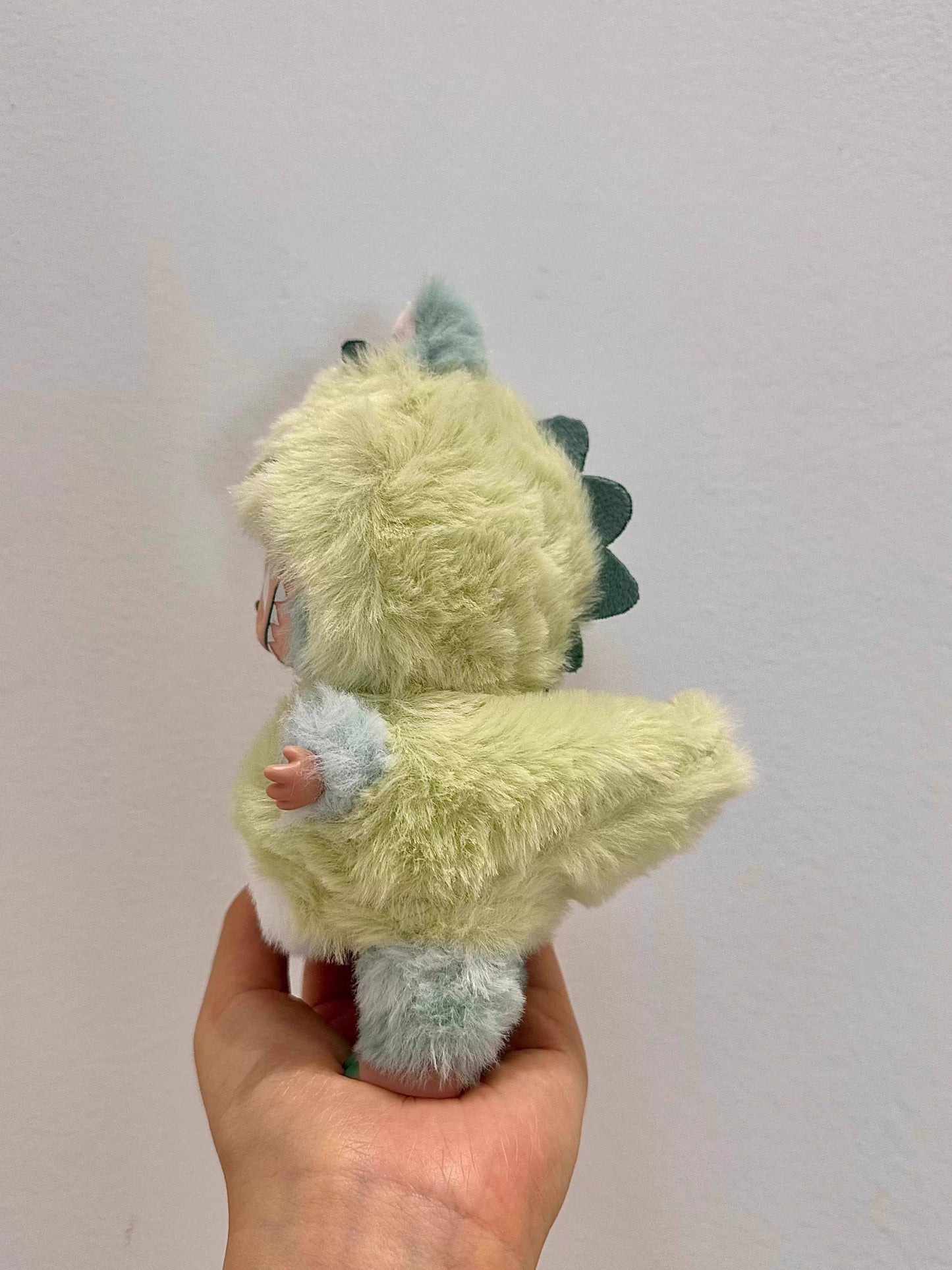 Labubu Green 3D Dinosaur Outfit - Plush Costume for Cotton Doll Change Clothes