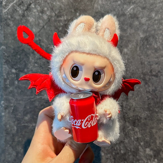 17cm Labubu Little Devil Outfit Set | Replacement Clothes with Horns & Tail | Complete Costume Bundle for Pop Mart Vinyl/Plush Dolls