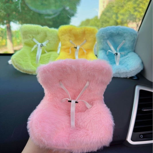 POP MART Labubu Pink Plush Car Decor - Cute Air Vent Clip-On Plushie for Vehicle Interior | Non-Slip Dashboard/Seat Decoration