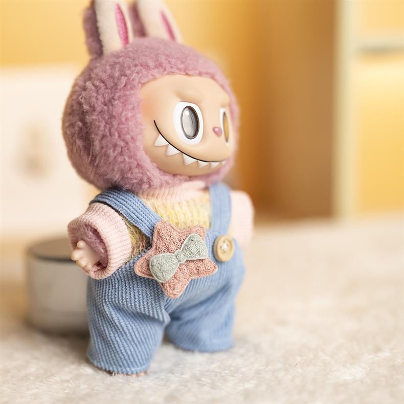 17cm Labubu Stylish Overalls Outfit Set | Fits Gen 1-3 Dolls (Clothes Only)