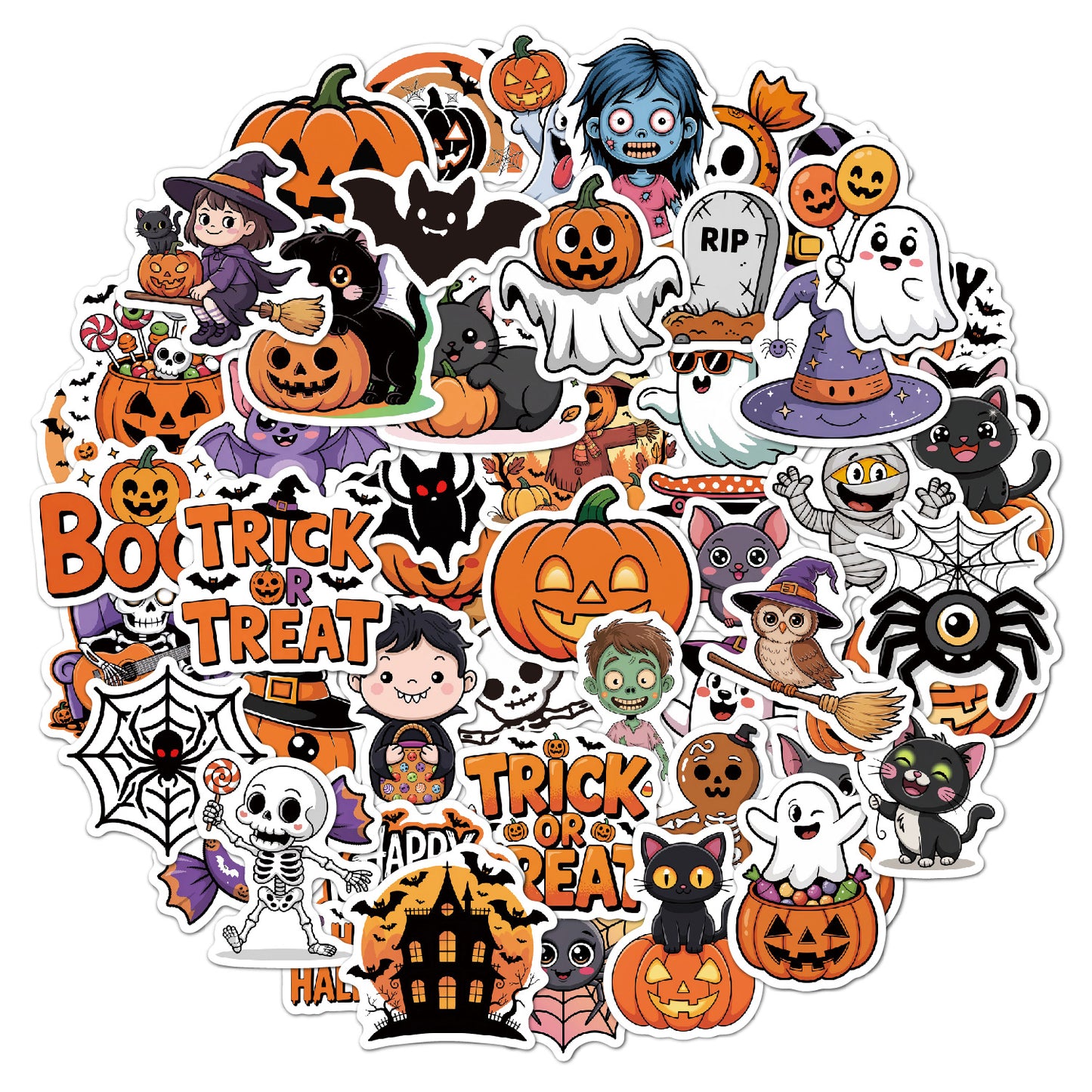 2025 Halloween Stickers - Holographic Waterproof Decals for Cups, Party Gifts, Decor