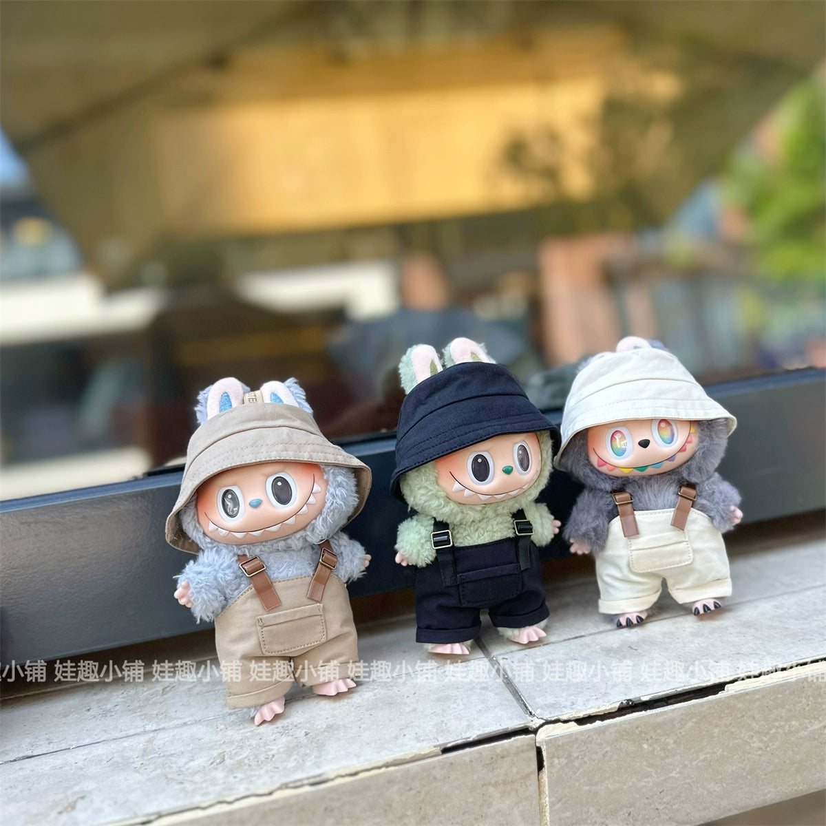 15-17cm Labubu Overalls Outfit - Series 1/2/3 Blind Box Keychain Change Clothes