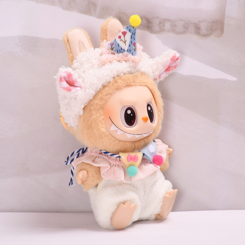 Labubu Series 2 Sitting Party Outfit - Lamb Onesie for Keychain Vinyl Doll Clothes
