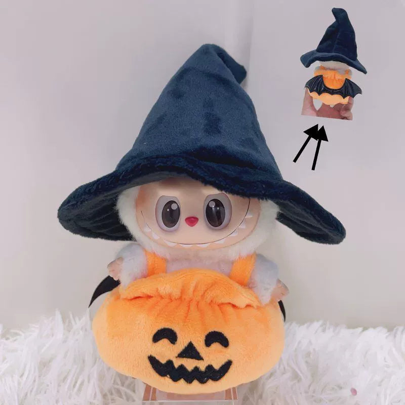 Labubu Halloween Pumpkin Onesie Outfit Costume Set Cute Plushie Clothes
