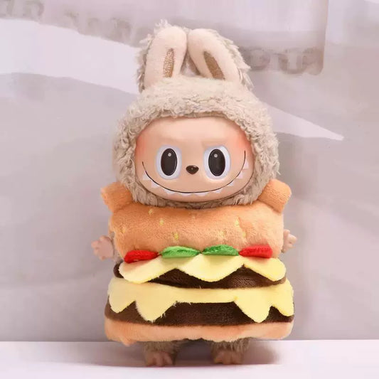 POP MART Labubu Doll Clothes - Hamburger Takeout Bag Outfit for 17cm Figures (No Doll Included) | Fast Food Costume