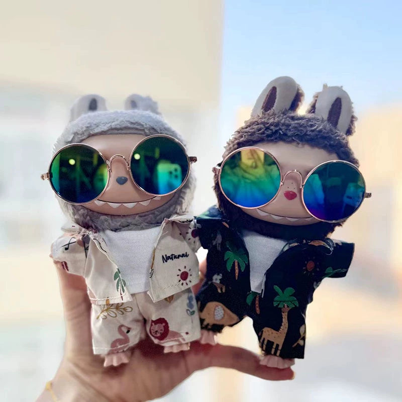 POP MART Labubu 17cm Doll Clothes - Tropical Palm Tree Beach Outfit for Blind Box Figures (No Doll Included) | Compatible with Keychain Dolls