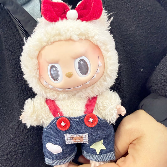 Labubu Outfit Set - Bear Overalls Clothes for Series 1/2 Blind Box Doll Change Costume