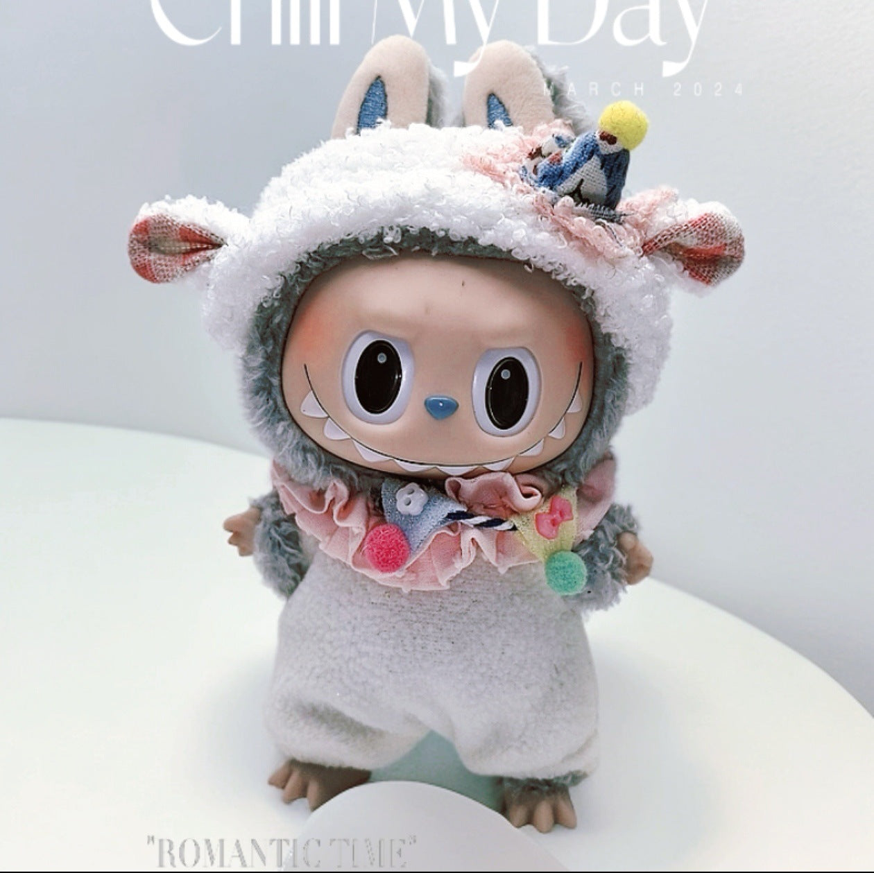 Labubu Series 1/2 Macaron Outfit - Cute Birthday Sheep Clothes for Sitting Doll