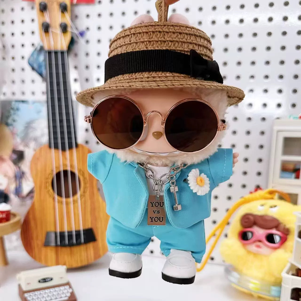 Pop Mart Labubu x G-Dragon 17cm Mint Green Tailored Suit | Concert Replica Outfit for Vinyl Dolls (Doll Not Included)