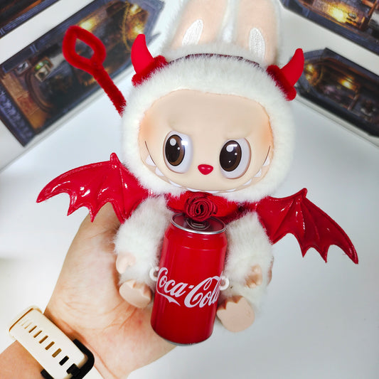 17cm Labubu Halloween Outfit - Red Devil Costume & Coca-Cola Change Set for Series 1/2/3