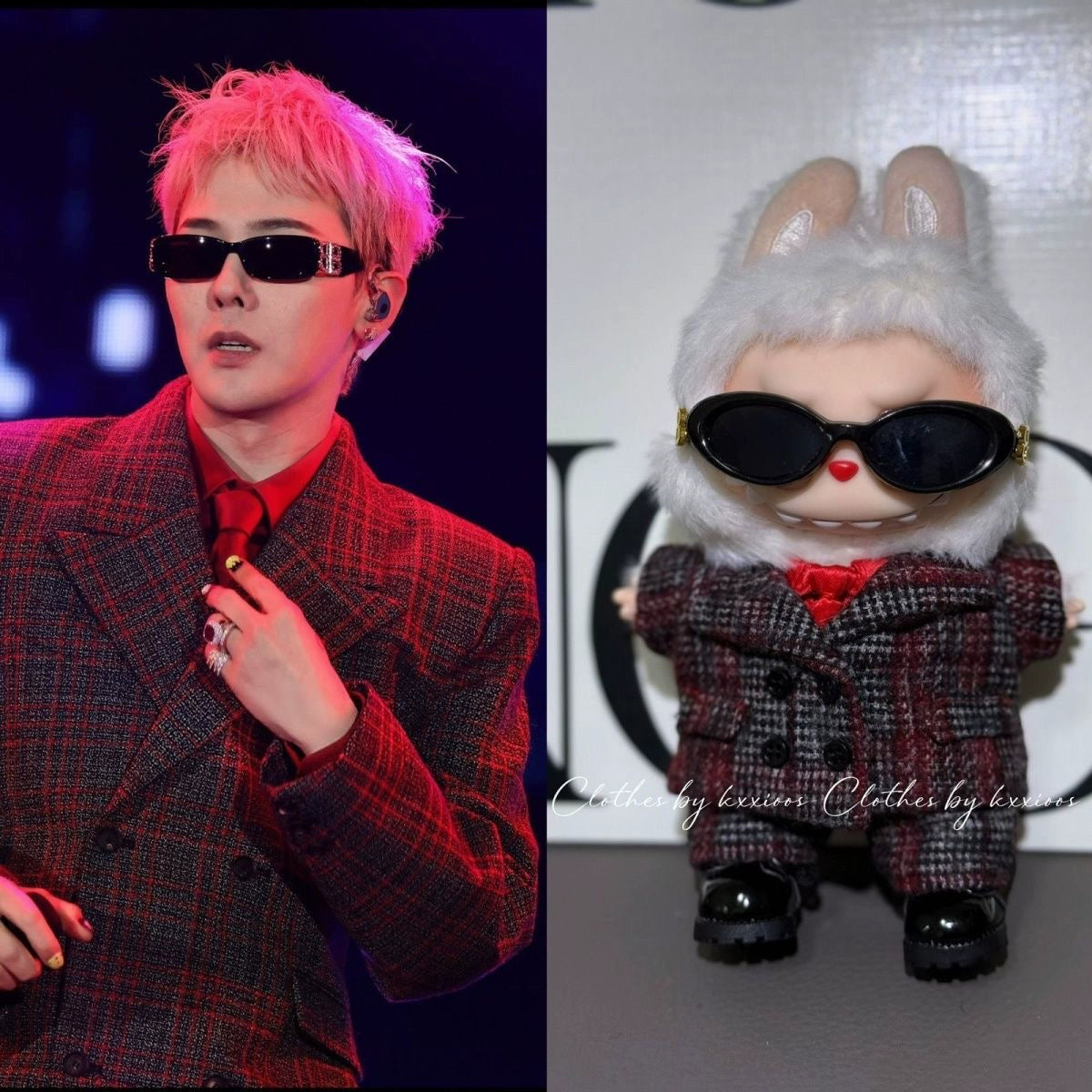 Pop Mart Labubu x G-Dragon High-End Custom Collection | 17cm Vinyl Keychain Outfits for Gen 1-3