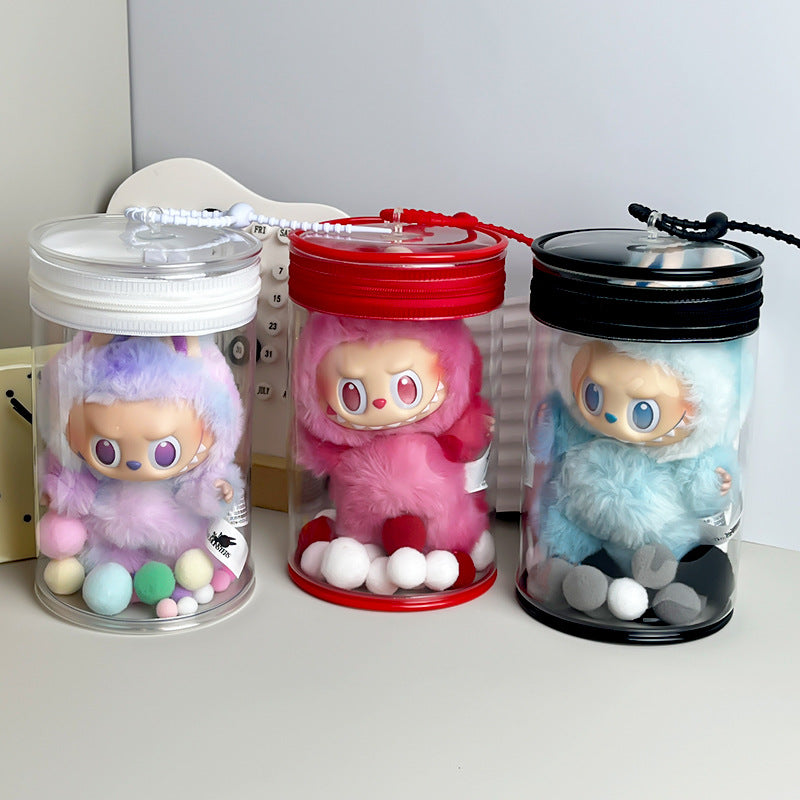 Labubu Coca-Cola Vinyl Case - Clear PVC Carrier for 17cm Cotton Doll, Display Protector
