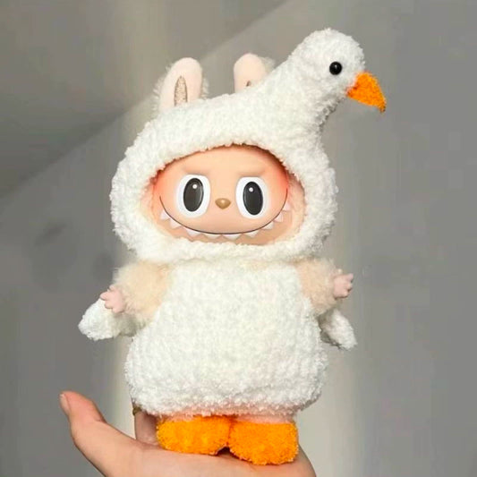 POP MART Labubu Doll Clothes 17cm - Swan Outfit 3-Piece Set for Blind Box Figures (Clothes Only)