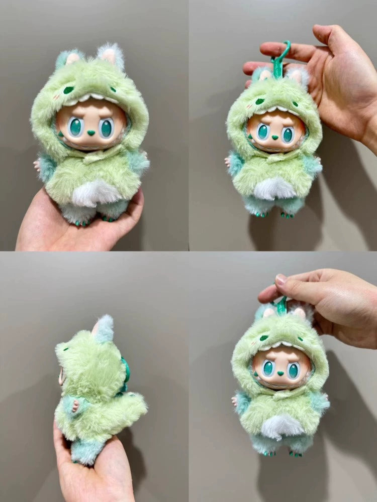 Labubu Dinosaur Outfit Set - 3D Vinyl Costume for Eye-Pleasing Series Dolls