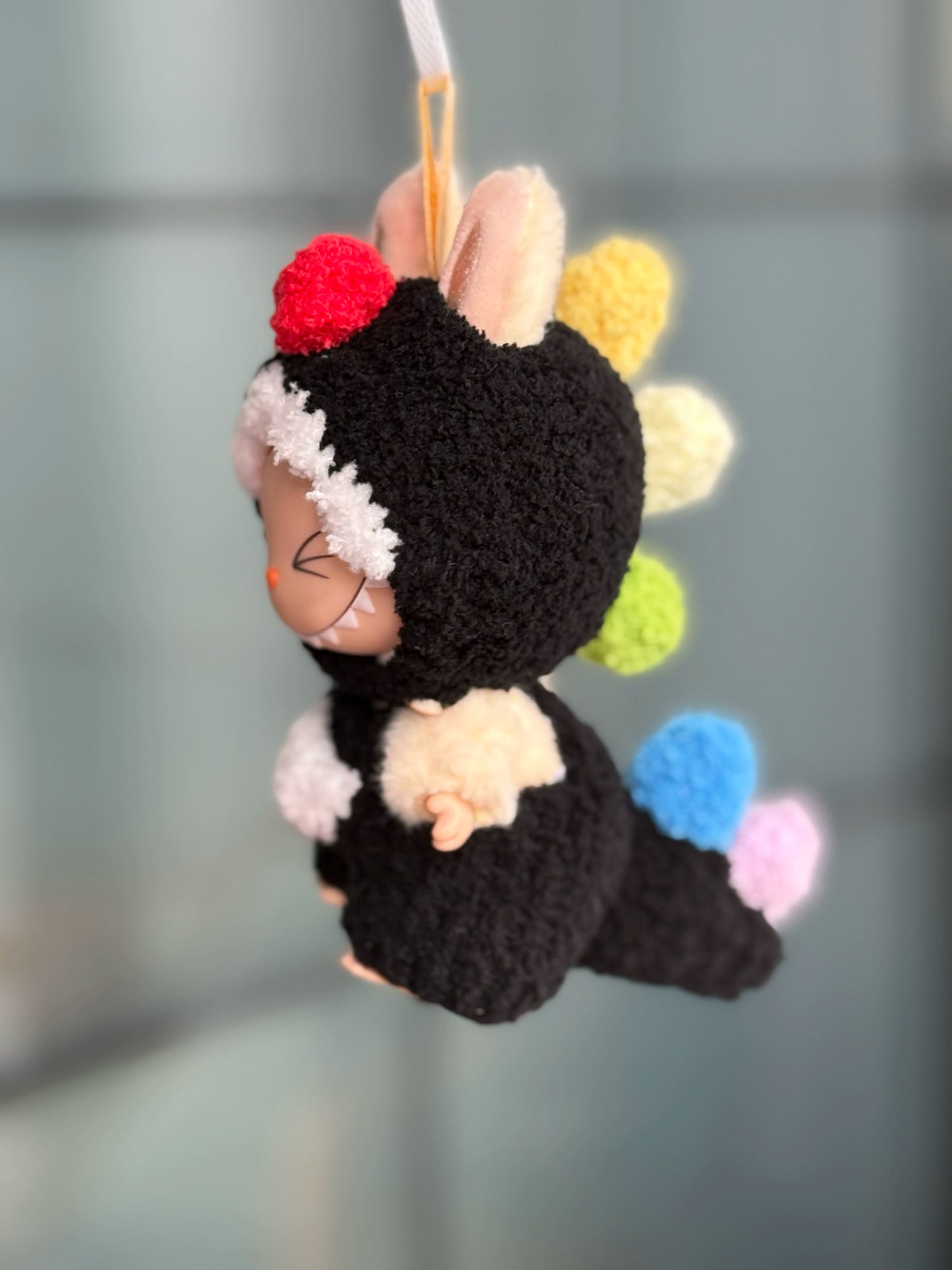 Handmade Dinosaur Outfit for 17cm Labubu Keychain Vinyl Figures - Universal Fit Costume for 1st/2nd/3rd Gen Hanging Dolls