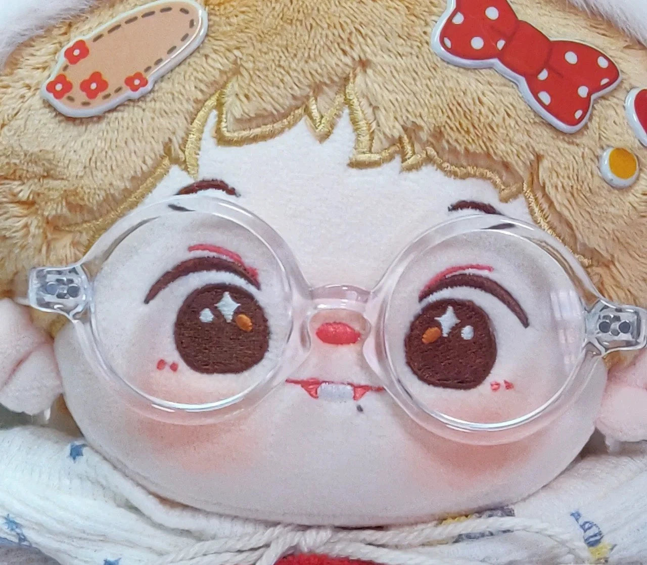 20cm Cotton Doll Glasses | Black Frame with Clear & Colorful Lenses Sunglasses Accessories for Photography Props