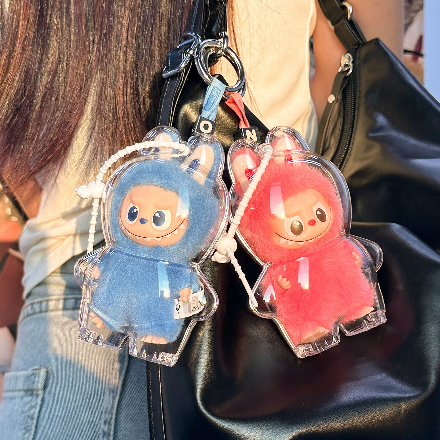 10.5cm Labubu 4th Gen Heart Code Collection Clear Acrylic Protective Case | Hard Shell Dust-Proof Collectible Carrier for Mini Keychain Charms