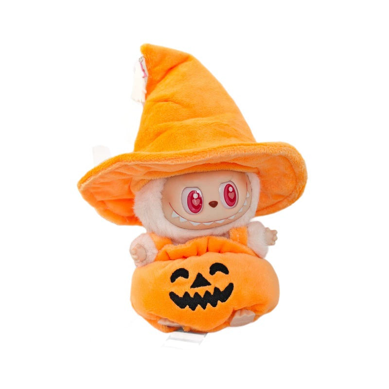 Labubu Halloween Set - Pastel Pumpkin Costume for 17cm Have a Seat Dolls (Gen2)