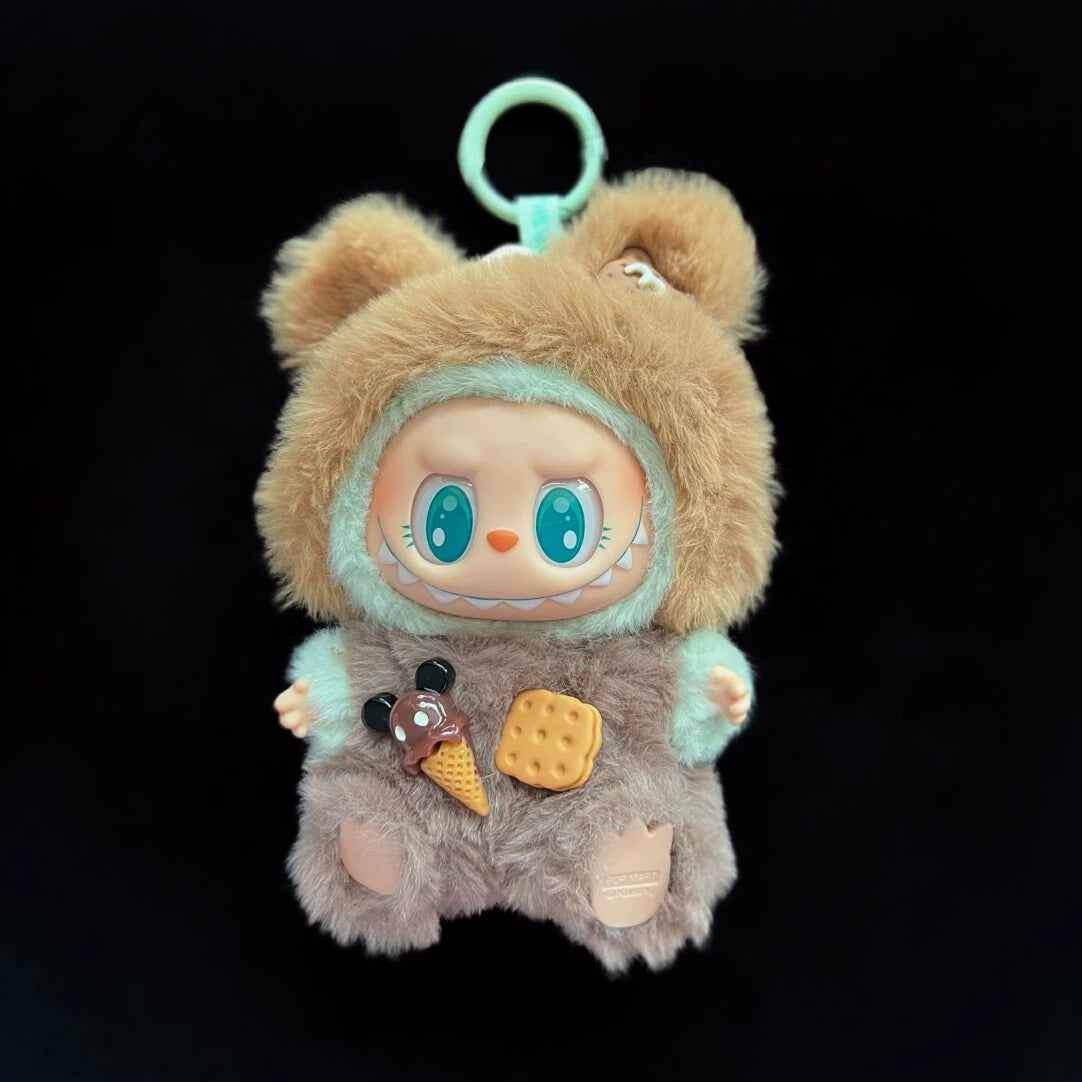 17cm Labubu Gen 1-3 Fuzzy Plush-Like Animal Outfit Set | Vinyl-Compatible Clothes Only for Collectible Dolls