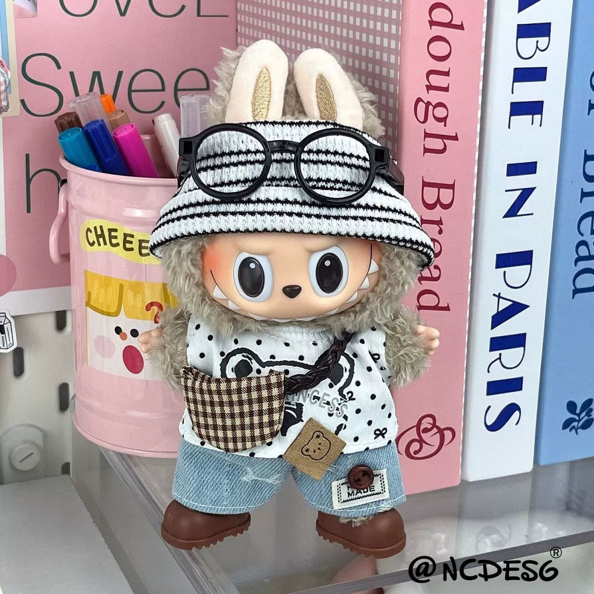 17cm Labubu Cute Clear Minimalist Raincoat Set | Doll Clothes