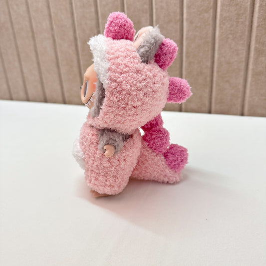Labubu 17cm Blind Box Charm & Handmade Crocheted Dinosaur Outfit Set