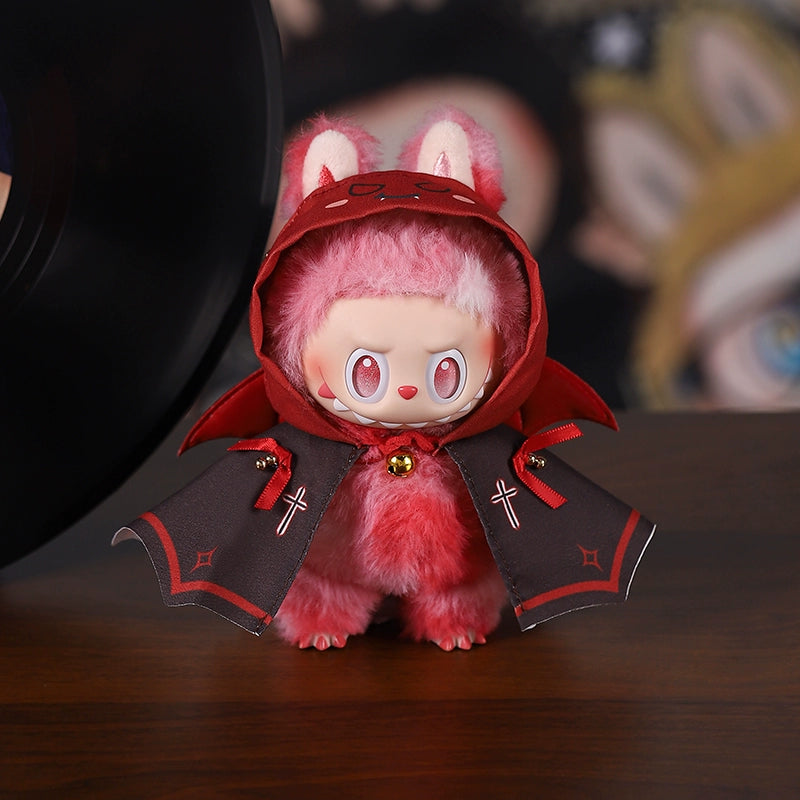 Labubu Halloween Outfit - Red Devil Wings & Headband 2-Piece Set for Vinyl Doll