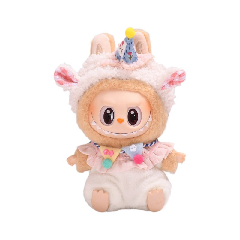 Labubu Series 2 Sitting Party Outfit - Lamb Onesie for Keychain Vinyl Doll Clothes