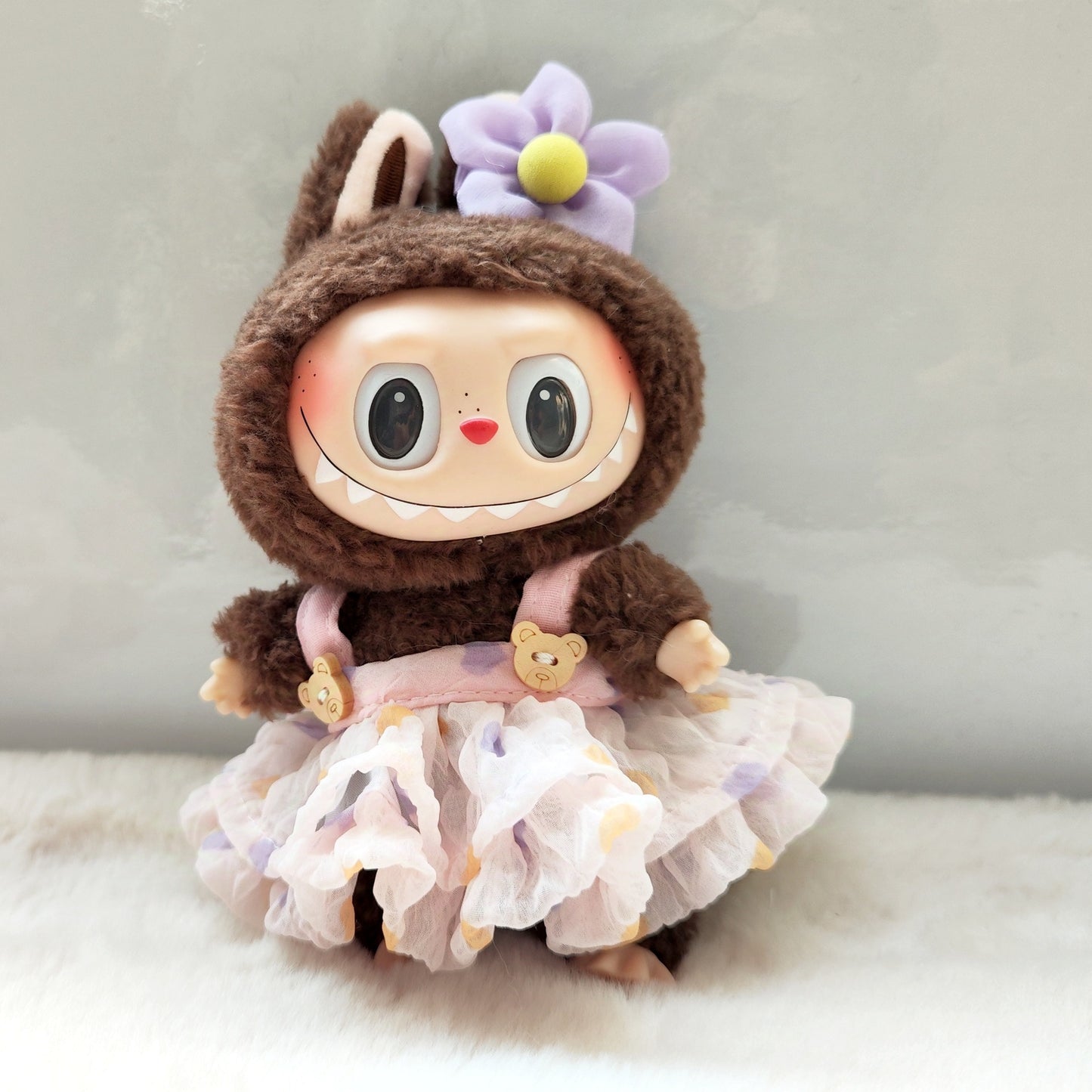 17cm Labubu 1st-3rd Gen Keychain Clothes | Dress, Sweater, Overalls & T-Shirt Collection | Complete Replacement Outfit Set for Plush/Vinyl Dolls