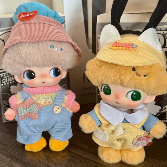 DIMOO Vinyl Doll Outfit - Star Overalls Set for Cute Plush Keychain Clothes Change