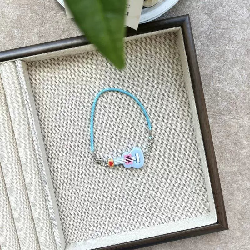 Resin Mini Guitar & Crossbody Bag - Colorful Accessories for Cotton Doll Decoration
