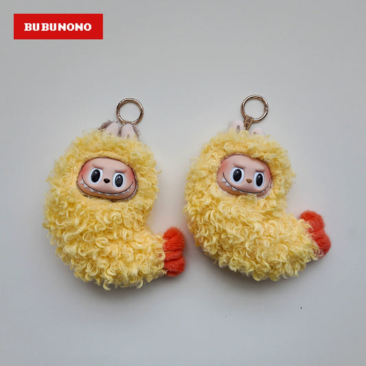Labubu Tempura Shrimp Outfit - Crispy Ebi Fry Costume for 17cm Vinyl Dolls