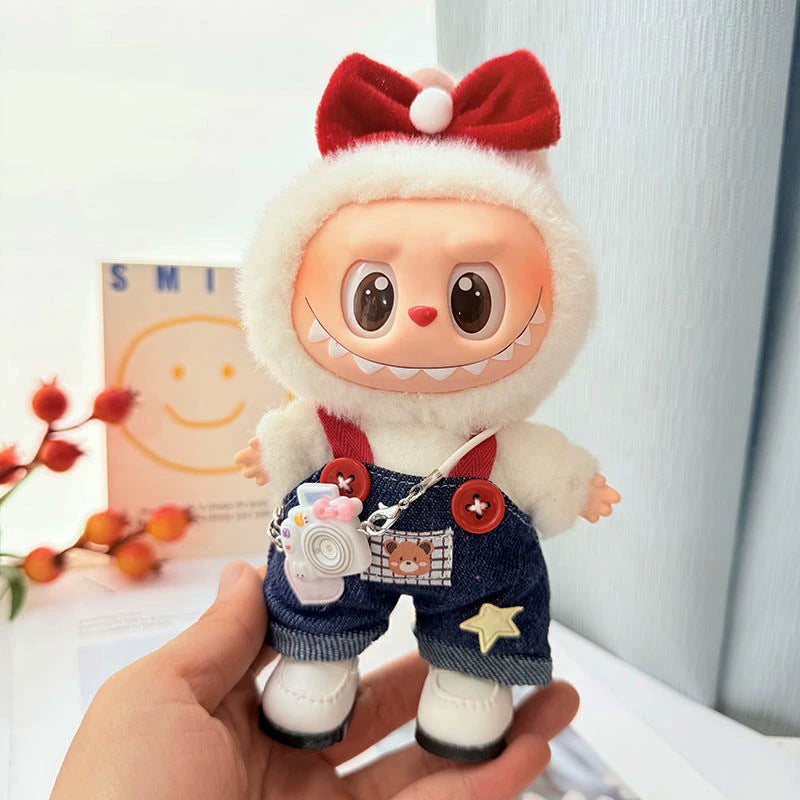 Labubu Blind Box Outfit - Vinyl Face Keychain Clothes for Sitting Party Doll