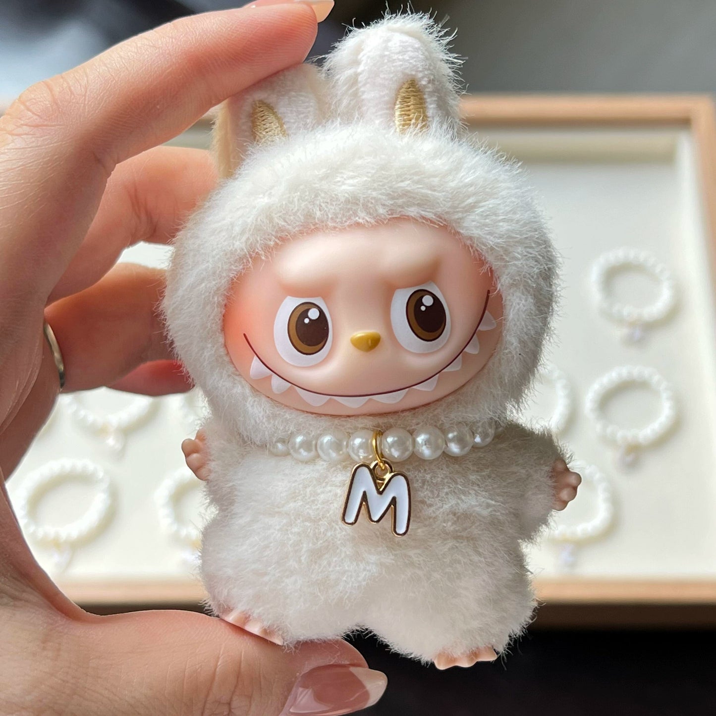 10cm Labubu 4.0 Heart Code Necklace - New Outfit Accessory for Vinyl Doll Clothes