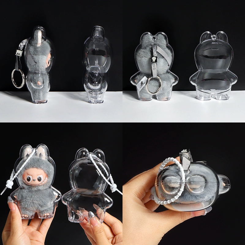 POP MART Labubu 4.0 Heart Code Case - Clear Dust Cover for Series Vinyl Figure Protection