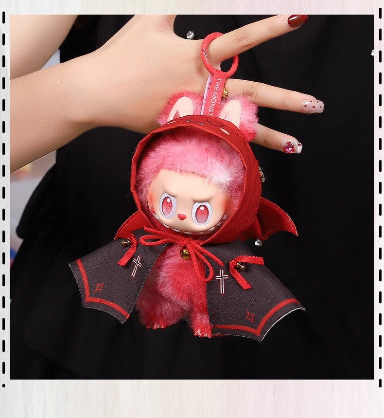 17cm Labubu Halloween Red Devil Plush Costume Set | Replacement Outfit with Horns & Tail | Decorative Accessories for Collectible Figures
