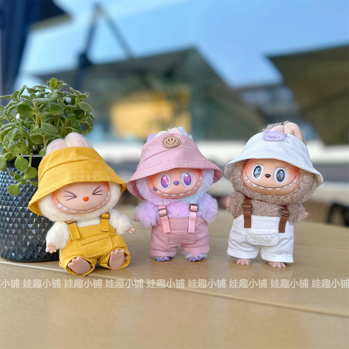 15-17cm Labubu Overalls Outfit - Series 1/2/3 Blind Box Keychain Change Clothes