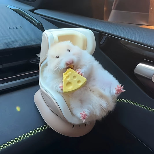 POP MART Labubu Mini Car Seat Decor - Cute Vinyl Figure Holder w/Seatbelt for Air Vents | New Vehicle Interior Accessory