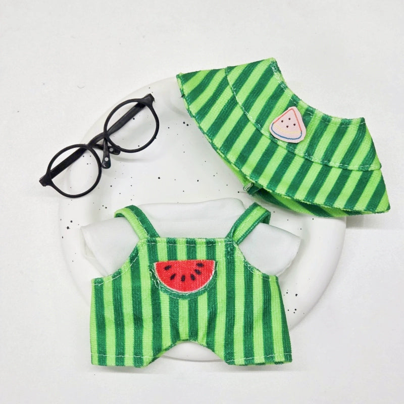 Labubu Fruit Party Costume Set - Watermelon Outfit for 17cm Plush Dolls