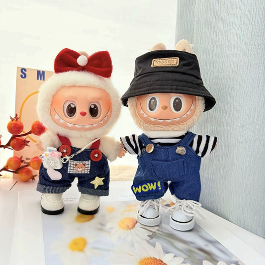 Labubu Streetwear Set - 17cm Trendy Outfits for Gen1/2 Vinyl Dolls