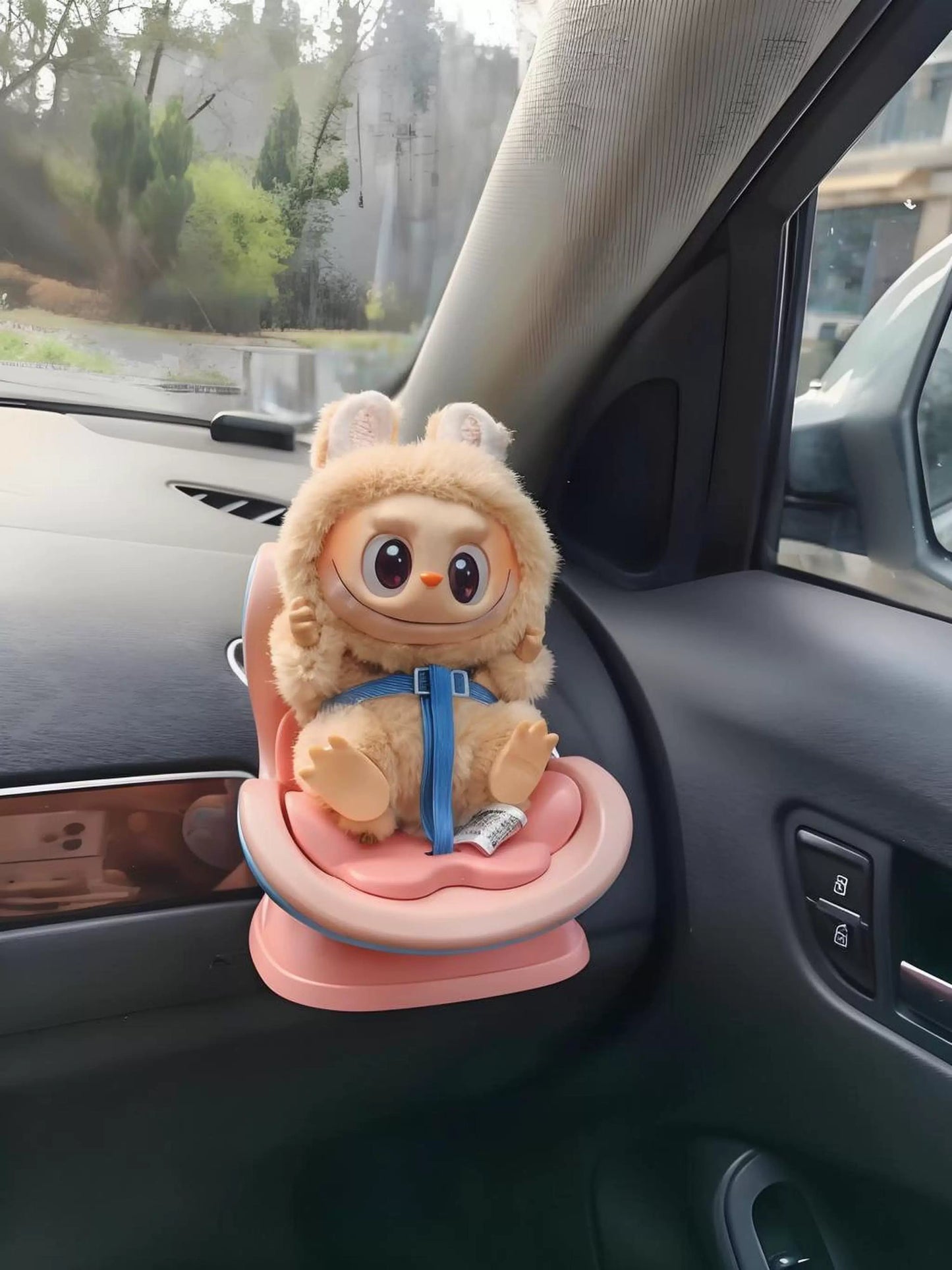 POP MART Labubu Car Seat Decor - Cute Vinyl Figure Holder for Air Vent w/Clip | Safe Non-Obstructive Vehicle Accessory
