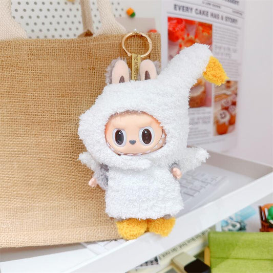 17cm Labubu Macaron Outfit - Blushing Face Vinyl Doll Clothes Change Costume