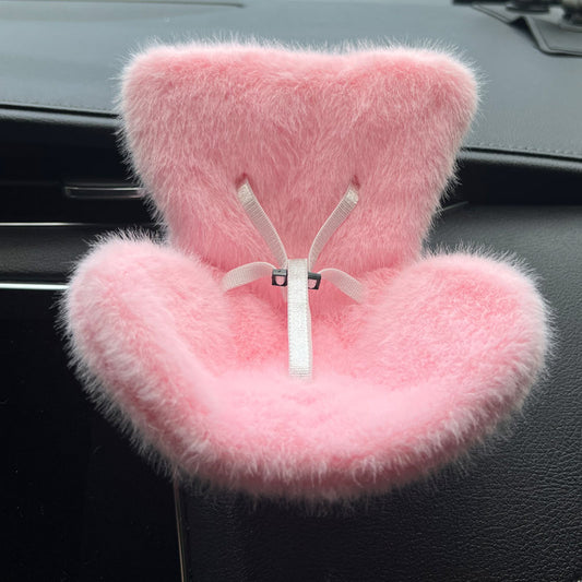 POP MART Labubu Pink Plush Car Decor - Cute Air Vent Clip-On Plushie for Vehicle Interior | Non-Slip Dashboard/Seat Decoration