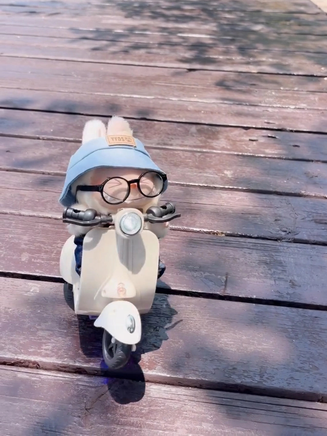 Doll Accessories - Rideable Motorcycle Set with Screwdriver - Detachable Battery(Battery Not Included), Doll Moto Car for Labubu Accessories