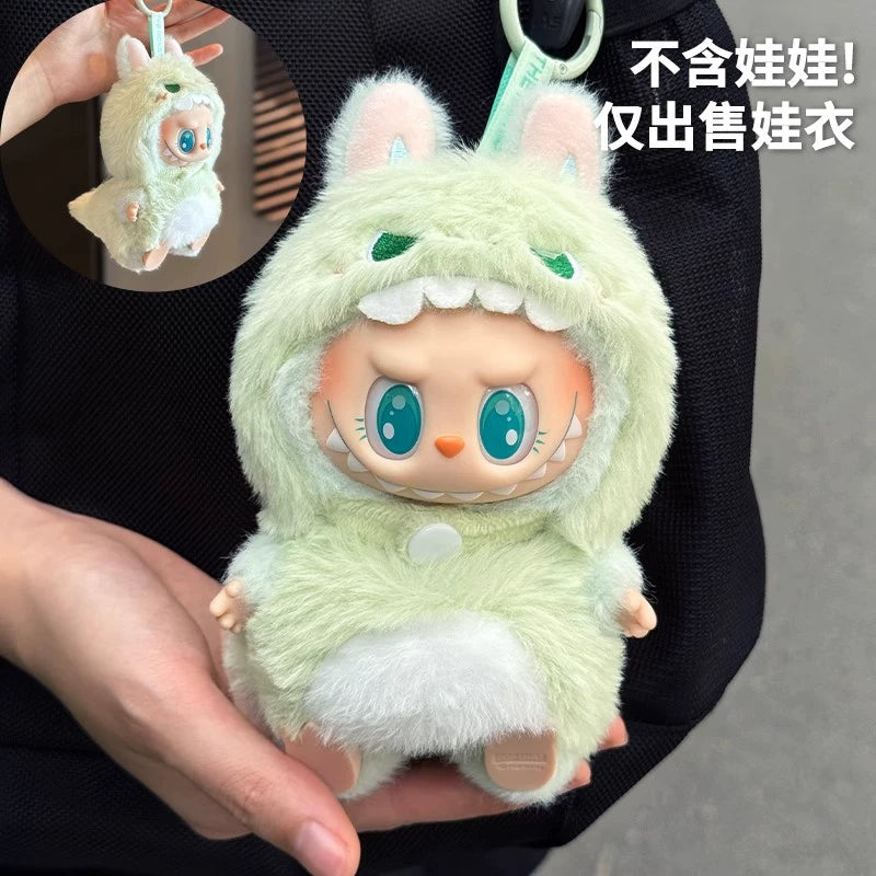 POP MART Labubu Sit-Sit Party Protective Case - Macaron Color Dust Cover + Carry Bag for 17cm Vinyl Figures